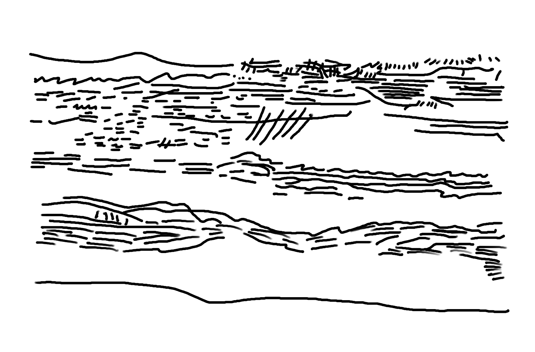 abstract line drawing of hills